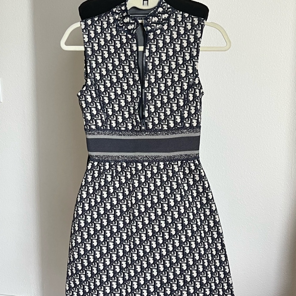Christian Dior Monogram Print Half Zip A-line Mini Dress 2021 collection